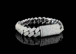 Bracelet Hip Hop Cuban Link en Moissanite pour Hommes, Bijou Diamant Rond, Cadeau de Fête pour Copines - Product Image 4