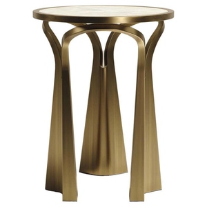 Elegant design Brass Side <b>table</b> with sculptural brass <b>legs</b> luxury cream top accent <b>table</b> premium arched brass base end <b>table</b> - Product Image 1