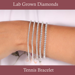 Pulseras de tenis de diamantes de talla brillante redonda de oro blanco de 9K con baño de rodio para mujer, engaste de canal, joyería de lujo para bodas - Product Image 3