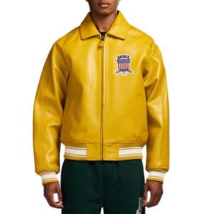 OEM Manufacturer Embroidery Streetwear Genuine Cowhide Leather <b>Jacket</b> Custom <b>Mens</b> Winter Leather Varsity <b>Jacket</b> - Product Image 6