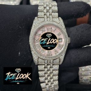 ICE LOOK นาฬิกาข้อมือสแตนเลสสตีลสุดหรูสำหรับผู้หญิง หน้าปัดกลมขนาด 30 มม. ระบบอนาล็อก ควอตซ์ แสดงวันที่ พร้อมคริสตัลแซฟไฟร์ - Product Image 1
