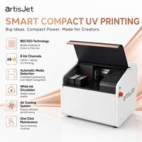 artisJet YOUNG Desktop UV LED Flatbed Printer Digital untuk Pencetakan Alat Tulis, Pulpen, Buku, Tas Pensil, Kulit, Plastik, Logam, Kotak