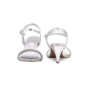 Sandalias de Tacón Fantasía Plateadas Modelo FN5888 - Product Image 2