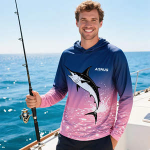 Vente en gros de sweat-shirts de pêche à manches longues avec impression camouflage par sublimation, protection UV, UPF50+, sweat-shirt de pêche à capuche - Product Image 5