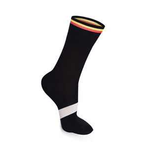<b>Men's</b> Black Crew <b>Socks</b> With Orange <b>Yellow</b> Stripe Knitted Regular Fit Solid Pattern Sports <b>Socks</b> Custom Bamboo <b>Men</b> <b>Socks</b> OEM <b>men</b>. - Product Image 4