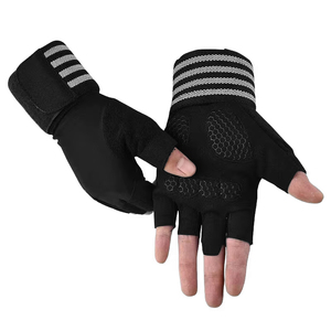 Gants de cyclisme unisexes respirants en polyester à demi-doigts pour sports de plein air, protection UV, antichoc, VTT - Product Image 6
