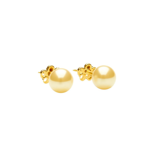 Gold Pearl and Diamond Stud Earrings-Vintage Cute Classic Style for Party Wedding - Product Image 2
