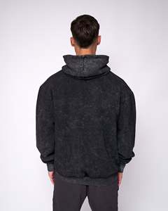 Sudadera con Capucha Extra Grande para Hombre, Color Sólido, Algodón French Terry, Estilo Casual, Transpirable, Lavada, Estilo Otoñal - Product Image 3