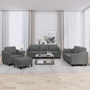 Grande Set di Divani in Poliestere Grigio Scuro, Textilene Metallico e Compensato per Soggiorno - Product Image 1