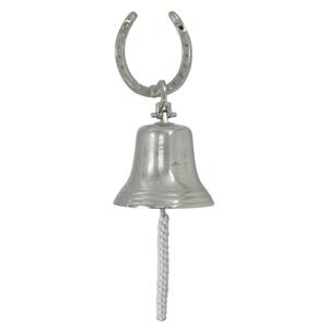 Campana de pared con forma de herradura, artesanía de metal para colgar, campanas de pared con acabado plateado, campana decorativa, suministros para eventos, decoración hecha a mano - Product Image 4