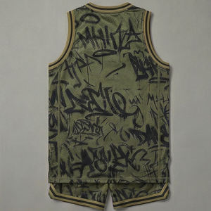 ชุดบาสเก็ตบอลตาข่ายลายกราฟฟิตีพรีเมียม MALUZA ชุดทีมสั่งทำพิเศษ สไตล์อเมริกาและยุโรป แฟชั่นทันสมัย - Product Image 3