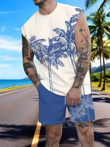 Men's Summer Beach Vacation Outfit Featuring Trendy Sleeveless Tank Top Shorts 3D Prints 100% Cotton Quick Dry Lightweight - Product Image 2