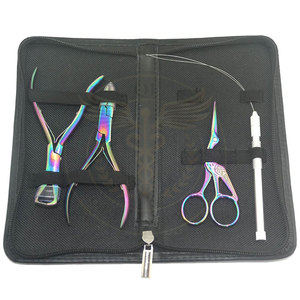 QORVEX INSTRUMENTS Kit d'outils essentiels en acier inoxydable pour l'application d'extensions de cheveux avec pinces pour perles, plumes et boucles - Product Image 2