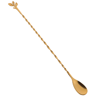 Cuillère à bar en laiton au design simple, tendance et durable, avec long manche, options de logo et de taille personnalisées pour les mariages, les fêtes et la décoration intérieure