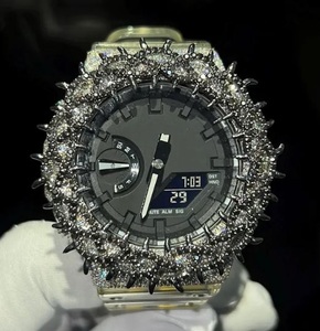 Reloj de Lujo para Hombre con Esfera Cuadrada, Analógico, Resistente al Agua, de Cuarzo, con Correa de Acero Inoxidable y Moissanita, Estilo Iced Out - Product Image 1