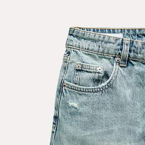 Falda Recta de Mezclilla de Algodón para Mujer, Tela Transpirable / Proveedor Directo de Fábrica OEM, Diseño Personalizado, Minifalda 2026 - Product Image 4