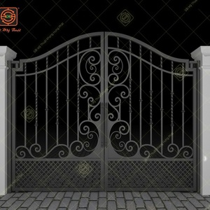 Puertas Dobles de Hierro Forjado a Mano, Antirrobo, para Entrada Principal, Patio, Escuela, Villa, Casa, de Vietnam - Product Image 2