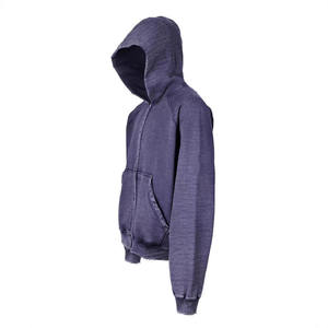 Sudaderas con Capucha y Cremallera para Hombre, Estilo Urbano, con Logotipo Personalizado OEM, Lavado Ácido, Vintage, Bordado Desgastado, 100% Algodón Grueso, Corte Cuadrado - Product Image 2