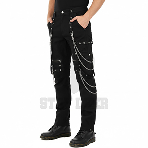 Pantalones Cargo Anchos Estilo Punk Gótico, Cintura Alta, Corte Holgado, Moda Urbana - Product Image 3