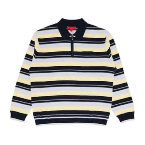 2026 Pull tricoté personnalisé pour homme à col zippé, manches courtes, coupe ajustée décontractée, respirant, séchage rapide, en mélange de nylon synthétique - Product Image 1