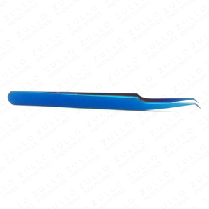 Pinces à cils en titane bleu, pointe en acier inoxydable, outil de précision pour extensions de cils, prix de gros - Product Image 3