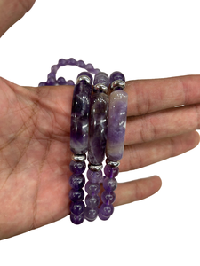 Natural Gemstone <b>Amethyst</b> New Design Beaded <b>Bracelet</b> Wholesale Agate Jewelry Gift Buy Amayra Crystals Exports India Gujarat - Product Image 2