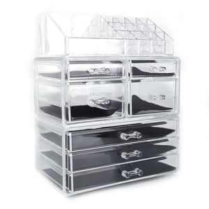 Organisateur de maquillage transparent YS avec 4 petits et 3 grands tiroirs, support de rangement pour cosmétiques en plastique - Product Image 3