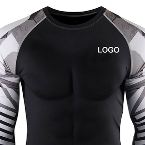 <b>Men's</b> Long Sleeve Rash Guard <b>Compression</b> <b>Shirt</b> Four Way Stretch Base Layer for Gym Surfing Running Factory Direct - Product Image 2