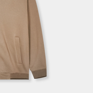 Custom Logo Beige Fleece <b>Jackets</b> Regular Fit Zipper Closure Solid Color Knitted Polyester Casual Autumn Wear Fleece <b>Jacket</b> OEM - Product Image 3