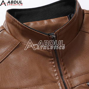 Veste d'hiver en cuir élégante pour homme, coupe ajustée, style motard, en cuir véritable, durable, confortable, idéale pour les occasions décontractées et les activités de plein air - Product Image 3