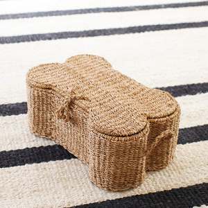 Cesta de Almacenamiento de Heno de Algas Tejida a Mano con Tapa, Ecológica, Organizador de Juguetes para Mascotas, Estilo Costero, Venta al por Mayor, Hecho a Mano en Vietnam - Product Image 2