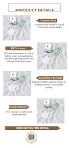 Servilleta bordada con pájaros y flores blancas, ofrece un aspecto limpio para un estilo versátil. - Product Image 2