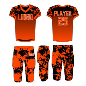 Ropa Deportiva, Uniforme de Fútbol Americano de Color Sólido, Transpirable, Manga Corta, Logotipo Frontal Personalizado, Secado Rápido - Product Image 2