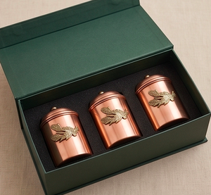 Vintage Copper Canister <b>Set</b> Of Three Adorable Kitchenware Accessories Ideal For Restaurant Hotel Shelf Decor And Storage Use - Product Image 6