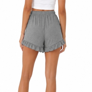Women Custom Color Ruffle <b>Lounge</b> <b>Shorts</b> Soft Summer Comfort Casual Everyday Style Relaxed Fashion Fit Lightweight Fabric - Product Image 3