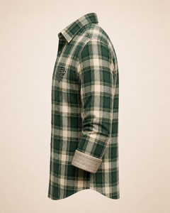 Camisa de Franela a Cuadros Verde de Primera Calidad, Fabricada a Medida, Manga Larga, de Algodón, con Botones, para Hombre, Informal, de Alta Calidad - Product Image 3