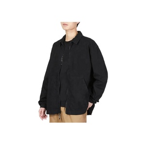 Veste en toile vintage lavée et délavée sur mesure pour hommes, style streetwear, grande taille, fermeture éclair, veste de travail en toile épaisse - Product Image 2