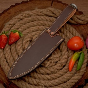 Cuchillo de Cocina de Acero Inoxidable Hecho a Medida, 8 Pulgadas, Mango de Madera, Ambidiestro, Apto para Lavavajillas, para Cocineros Caseros, OEM - Product Image 6