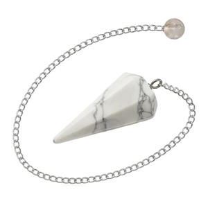 Pendentif en howlite conique poli, sculpté, magnifique outil de radiesthésie, guérison énergétique, vente en gros, produit phare - Product Image 2