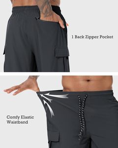 Premium Quality <b>Mens</b> Casual Worsted Shorts Soft Breathable Lightweight Summer Wear Elastic Waist Drawstring Gym Pattern Front - Product Image 6