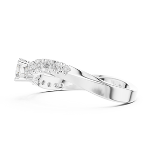 Anillo de compromiso de diamantes de 0.50 CT con halo retorcido estilo corona de vid celestial - Product Image 2