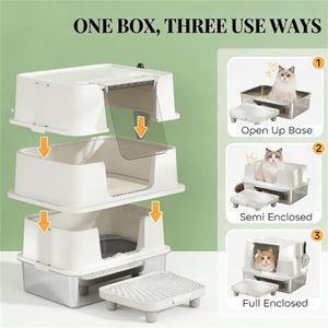 กระบะทรายแมวสแตนเลส ถังขยะทันสมัยสำหรับอุปกรณ์สุขอนามัยของแมว - Product Image 4