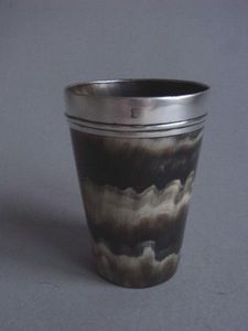 Coupe viking en corne de buffle, verre artisanal, verrerie artisanale - Product Image 2