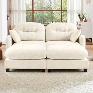 Divani Sezionali in Tessuto Chenille Premium con Cuscini Morbidi, Design Trapuntato e Plissettato, Alta Densità, Ergonomici per Soggiorno - Product Image 2