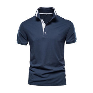 Camiseta Polo de Manga Corta Cómoda y Económica de Alta Demanda, Diseño con Botones, Cuello en Contraste de Lujo, Camiseta Polo para Uso Diario - Product Image 1