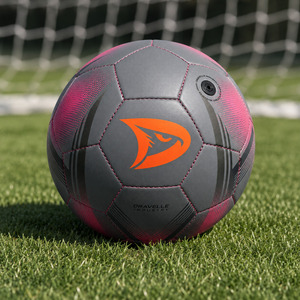 Ballon de football vintage rétro à rayures taille 5 |   Ballon de football en cuir PU cousu à la main |   Ballons d'entraînement personnalisés pour écoles et clubs Dravelle - Product Image 6