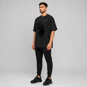เสื้อยืดโอเวอร์ไซส์สไตล์สตรีทแวร์สำหรับผู้ชาย ผ้าฝ้าย 100% แขนสั้น คอกลม ทรงบ็อกซี่ ระบายอากาศได้ดี เป็นมิตรกับสิ่งแวดล้อม น้ำหนัก 220 กรัม - Product Image 3