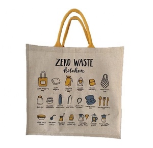 Customized Logo Colorful Eco-friendly <b>Jute</b> <b>Tote</b> Shopping <b>Bag</b> with Wood Handle for Weddings and Beach Promotions - Product Image 4