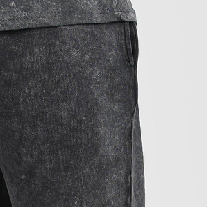 Pantalones Cortos Lisos al por Mayor para Hombre, 100% Algodón, de Alto Gramaje, con Lavado Ácido y Efecto Vintage Desgastado, Estilo Urbano, de Verano, Unisex, Los Mejores Shorts - Product Image 6