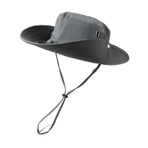 Wholesale Bucket <b>Hat</b> <b>Mens</b> Custom Logo Quick Dry Black Polyester Bucket <b>Hat</b> With String Wide Brim Bucket <b>Hat</b> <b>Sun</b> Shad - Product Image 5